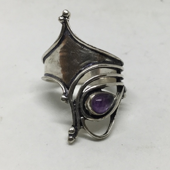 Handmade Amethyst Silver Ring size 7 and 8 - Picture 1 of 1